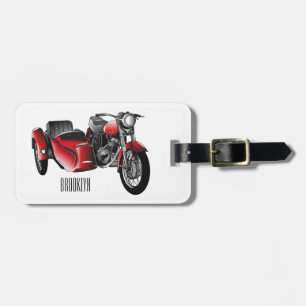 Cartoon Sidecar Bagagelabel