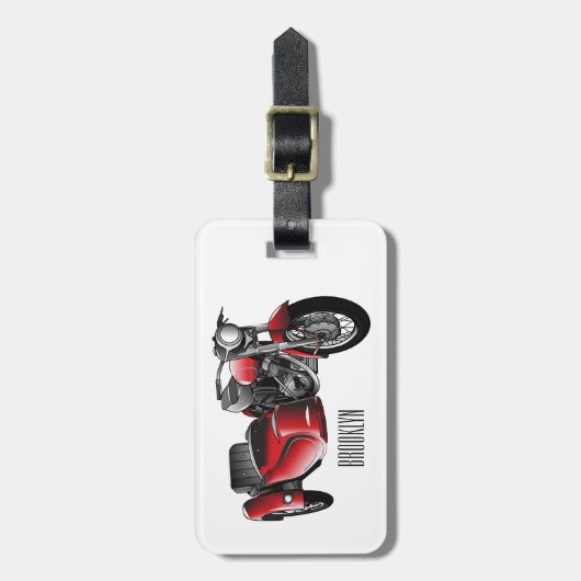 Cartoon Sidecar Bagagelabel (Voorkant verticaal)