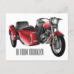 Cartoon Sidecar Briefkaart