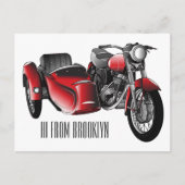 Cartoon Sidecar Briefkaart (Voorkant)