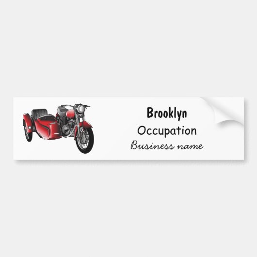 Cartoon Sidecar Bumpersticker (Voorkant)