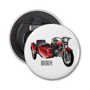 Cartoon Sidecar Button Flesopener