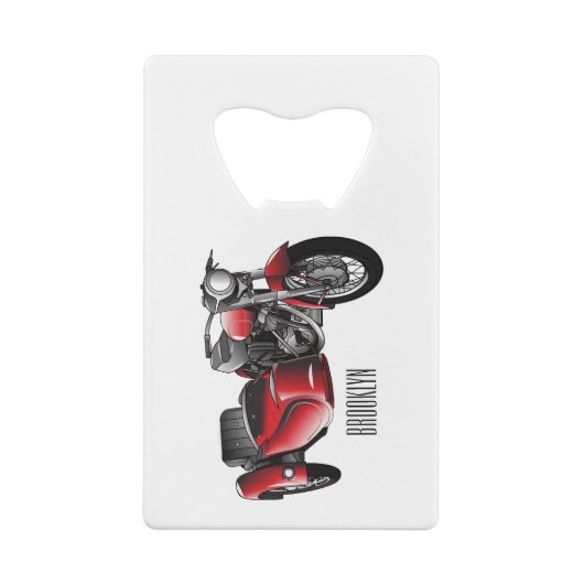Cartoon Sidecar Creditkaart Flessenopener (Achterkant)