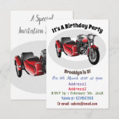 Cartoon Sidecar Kaart (Voorkant / Achterkant)