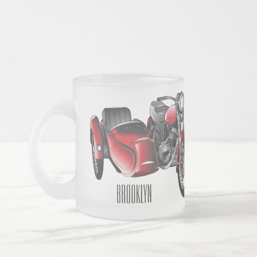 Cartoon Sidecar Matglas Koffiemok (Links)