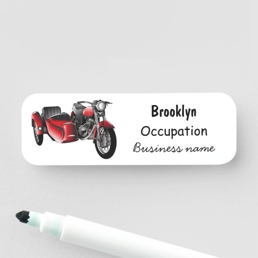 Cartoon Sidecar Naamplaatje (In situ)