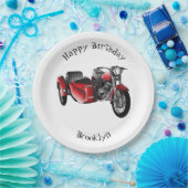 Cartoon Sidecar Papieren Bordje (Feest)