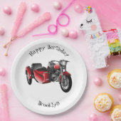 Cartoon Sidecar Papieren Bordje (Feest)