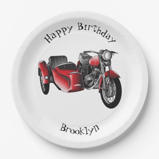 Cartoon Sidecar Papieren Bordje (Voorkant)