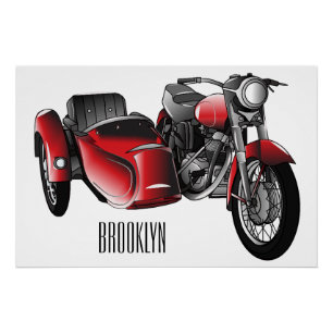 Cartoon Sidecar Perfect Poster