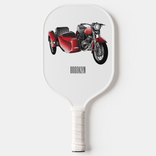 Cartoon Sidecar Pickleball Paddle (Voorkant)