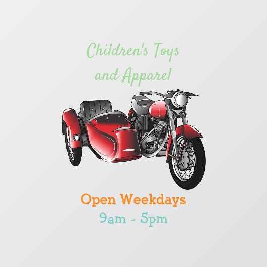 Cartoon Sidecar Raamsticker (Vel)