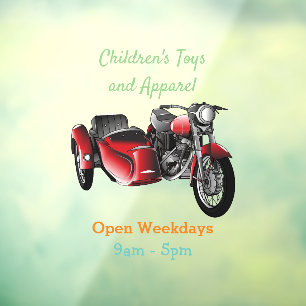Cartoon Sidecar Raamsticker