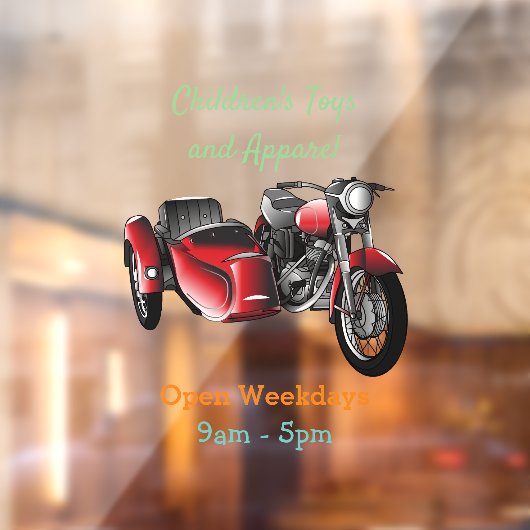 Cartoon Sidecar Raamsticker (Vel 2)