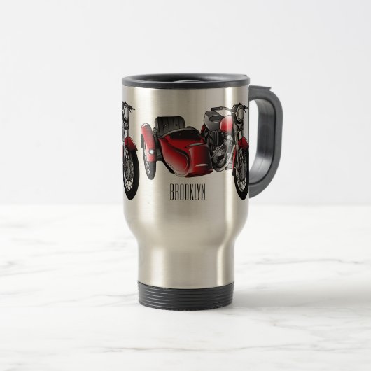 Cartoon Sidecar Reisbeker (Voorkant rechts)