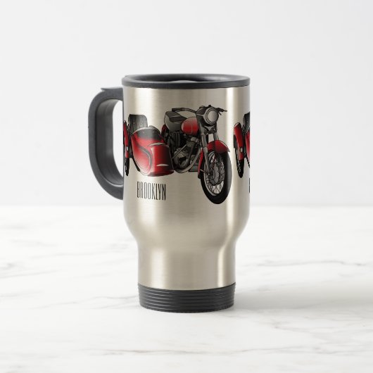 Cartoon Sidecar Reisbeker (Voorkant links)