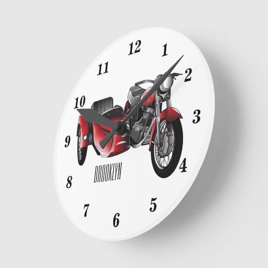 Cartoon Sidecar Ronde Klok (Hoek)