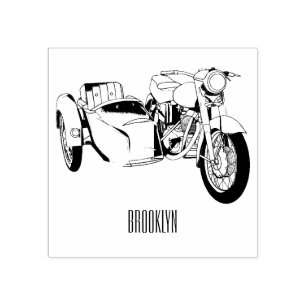 Cartoon Sidecar Rubberstempel