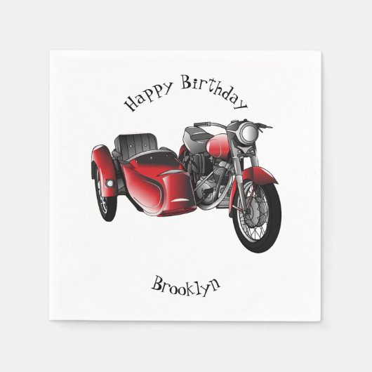 Cartoon Sidecar Servet (Voorkant)