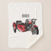 Cartoon Sidecar Sherpa Deken (Voorkant)
