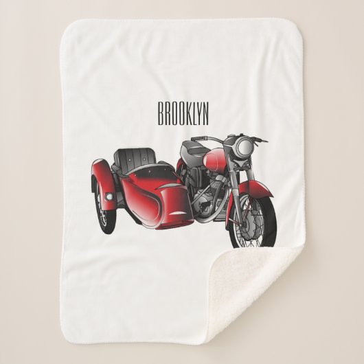 Cartoon Sidecar Sherpa Deken (Voorkant)