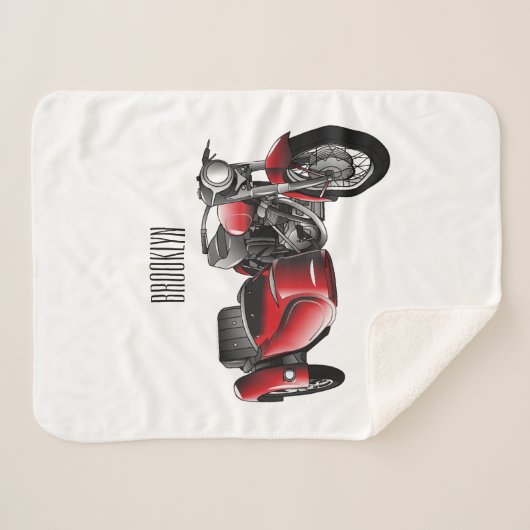 Cartoon Sidecar Sherpa Deken (Voorkant (horizontaal))