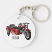 Cartoon Sidecar Sleutelhanger (Achterkant)