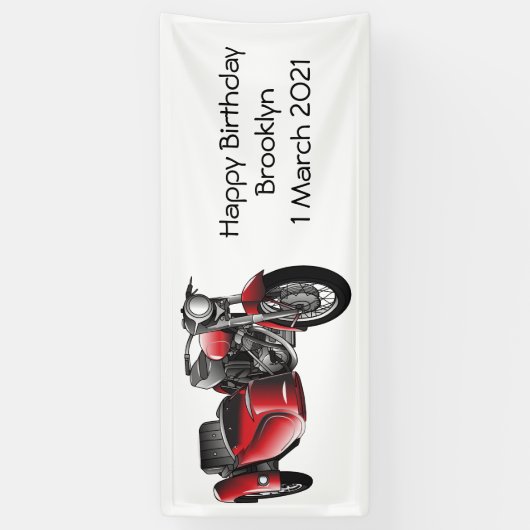 Cartoon Sidecar Spandoek (Verticaal)