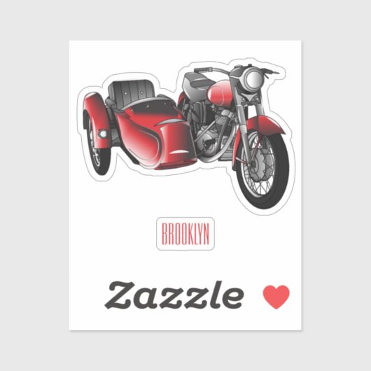 Cartoon Sidecar Sticker (Vel)