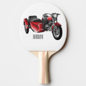 Cartoon Sidecar Tafeltennisbatje (Achterkant)