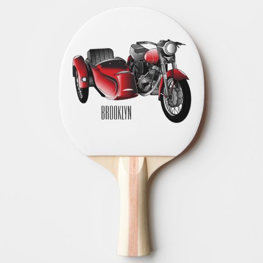 Cartoon Sidecar Tafeltennisbatje (Voorkant)