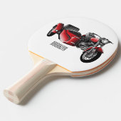 Cartoon Sidecar Tafeltennisbatje (Voorkant Gekanteld)