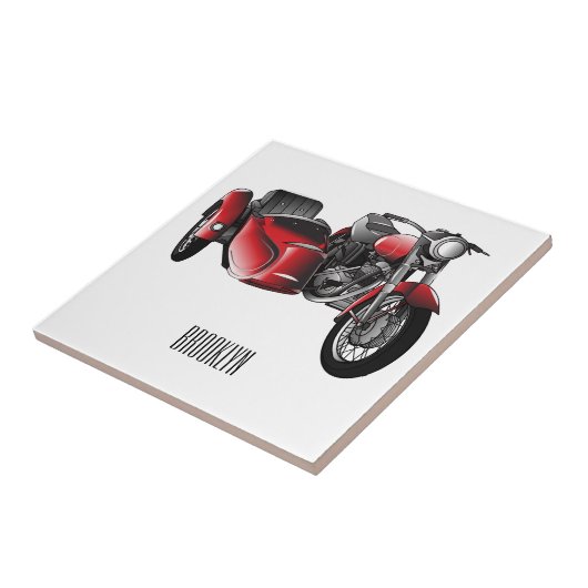 Cartoon Sidecar Tegeltje (Zijkant)