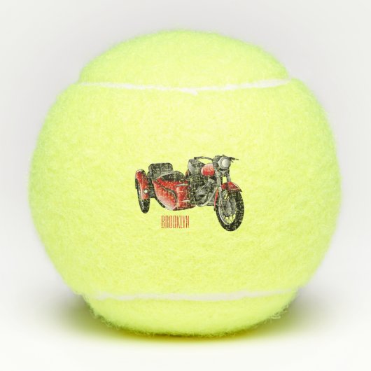 Cartoon Sidecar Tennisballen (Voorkant)