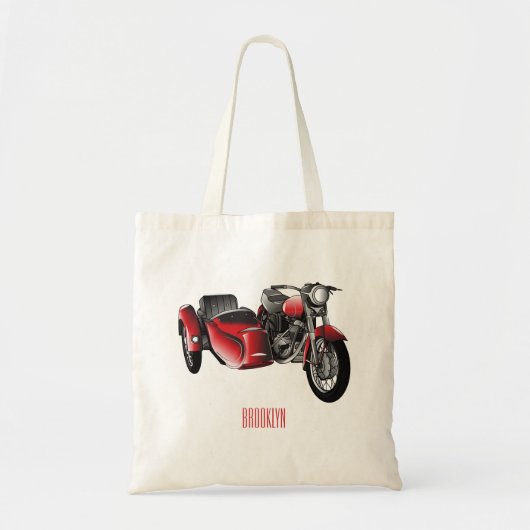 Cartoon Sidecar Tote Bag (Voorkant)