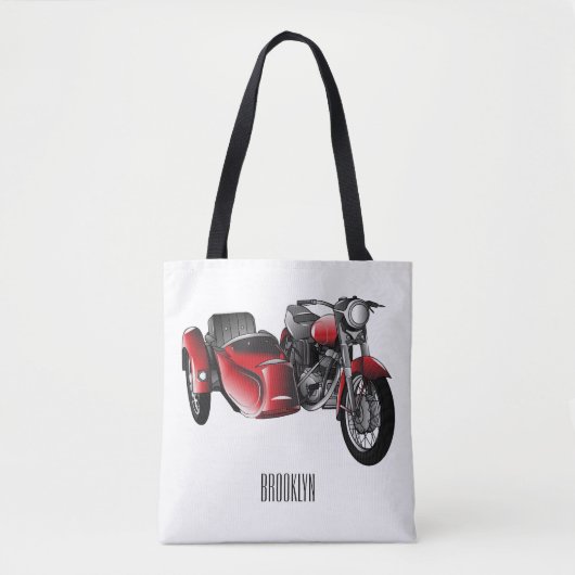 Cartoon Sidecar Tote Bag (Voorkant)