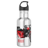 Cartoon Sidecar Waterfles (Voorkant)