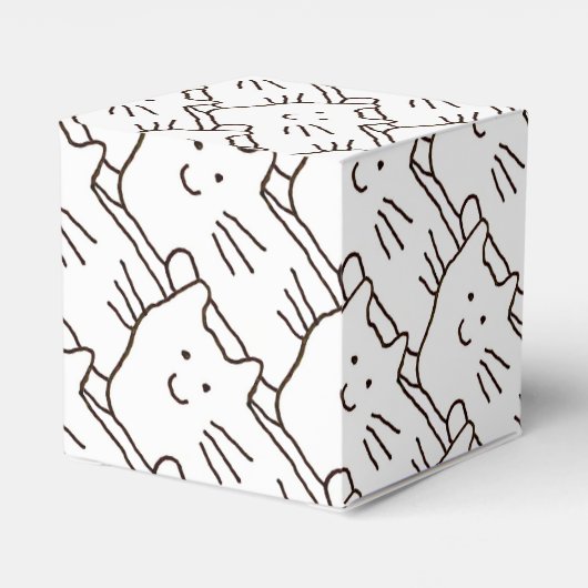 Cartoon Simple Cats Line Drawing Bedankdoosjes (Achterkant)