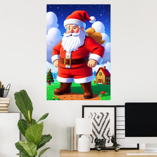 Cartoon Sinterklaas | AI Art Poster (Thuiskantoor)