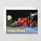 Cartoon Sinterklaas Express ansichtkaart Feestdagenkaart (Voorkant / Achterkant)