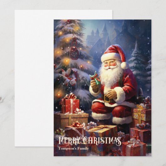  cartoon Sinterklaas kerstcadeaus Feestdagenkaart (Voorkant / Achterkant)