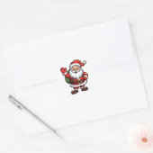 Cartoon Sinterklaas Leuke Kerstillustratie Ronde Sticker (Envelop)