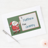 Cartoon Sinterklaas wijst op naam ontvanger Rechthoekige Sticker (Envelop)