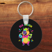 Cartoon Six 67 Seven Capybara Life Sleutelhanger (Voorkant)