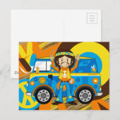 Cartoon Sixties Peace Hippie Briefkaart (Voorkant / Achterkant)