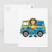 Cartoon Sixties Peace Hippie en Van Briefkaart (Voorkant / Achterkant)