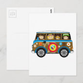 Cartoon Sixties Peace Hippie Van Briefkaart (Voorkant / Achterkant)