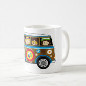 Cartoon Sixties Peace Hippie Van Koffiemok (Voorkant rechts)
