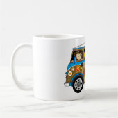 Cartoon Sixties Peace Hippie Van Koffiemok (Links)