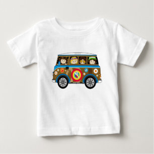 Cartoon Sixties Vrede Hippie Van